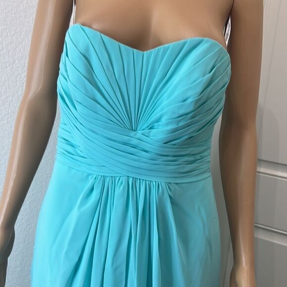 David’s Bridal Dress Size 4 Strapless Wedding Bridal Formal Color Spa Maxi Lined - Picture 3 of 11